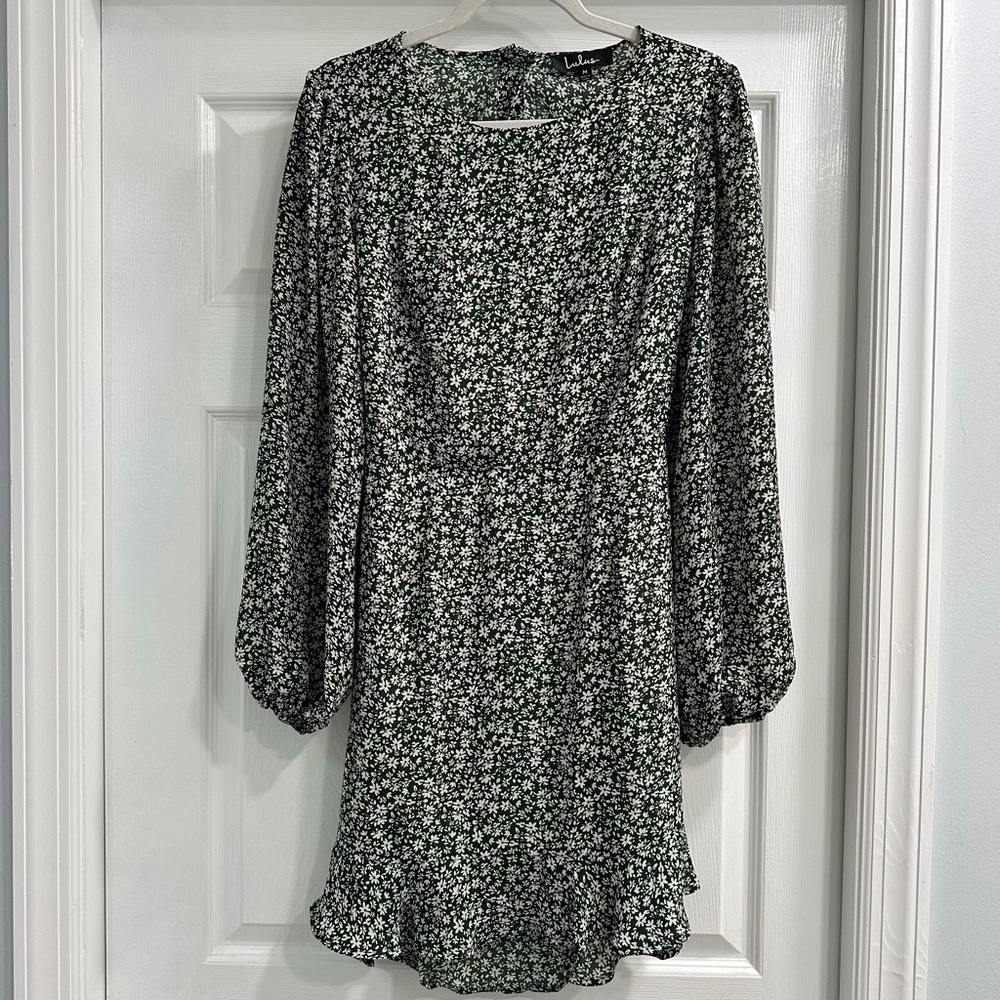 Lulu’s This is a Lulus Blooming Darlin' Green Floral Print Ruffled Mini Dress.